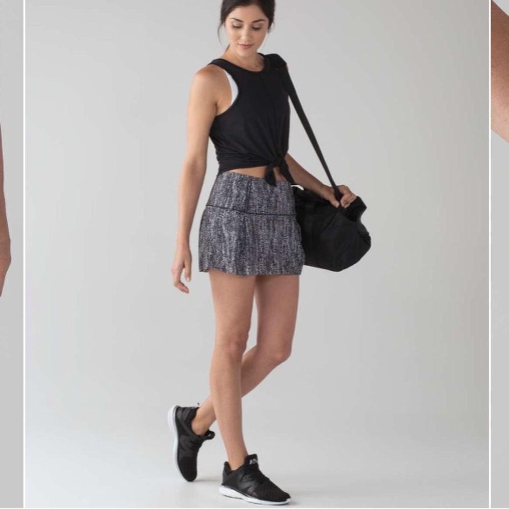 Lululemon Lost In Pace Skirt Air Time White Black